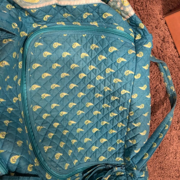 Turquoise/yellow quilted duffel bag - Picture 5 of 7